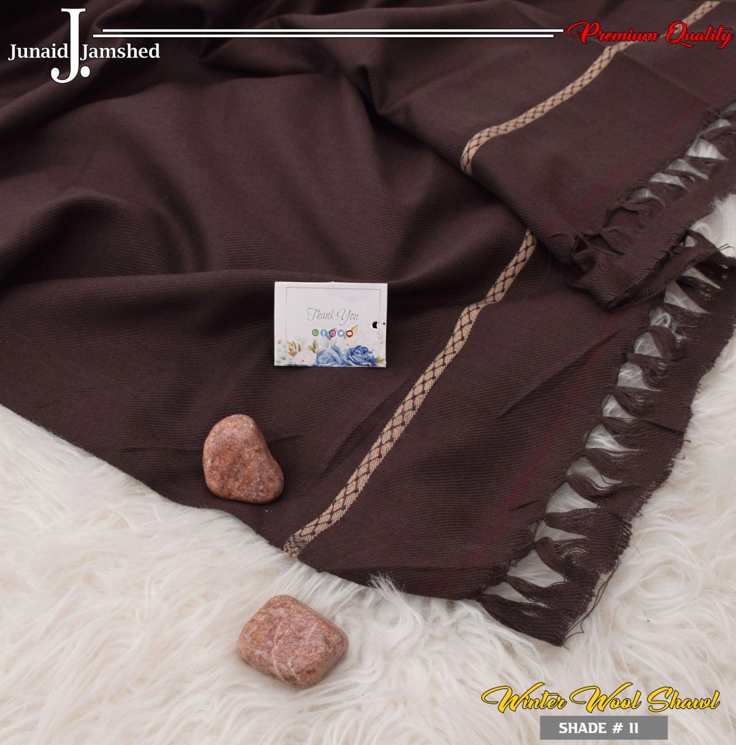 Men's Wool Shawl with Premium Gift Packaging - Mehroon