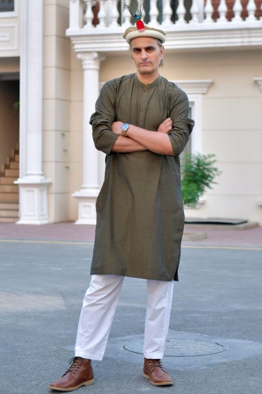 Olive Brown Kurta