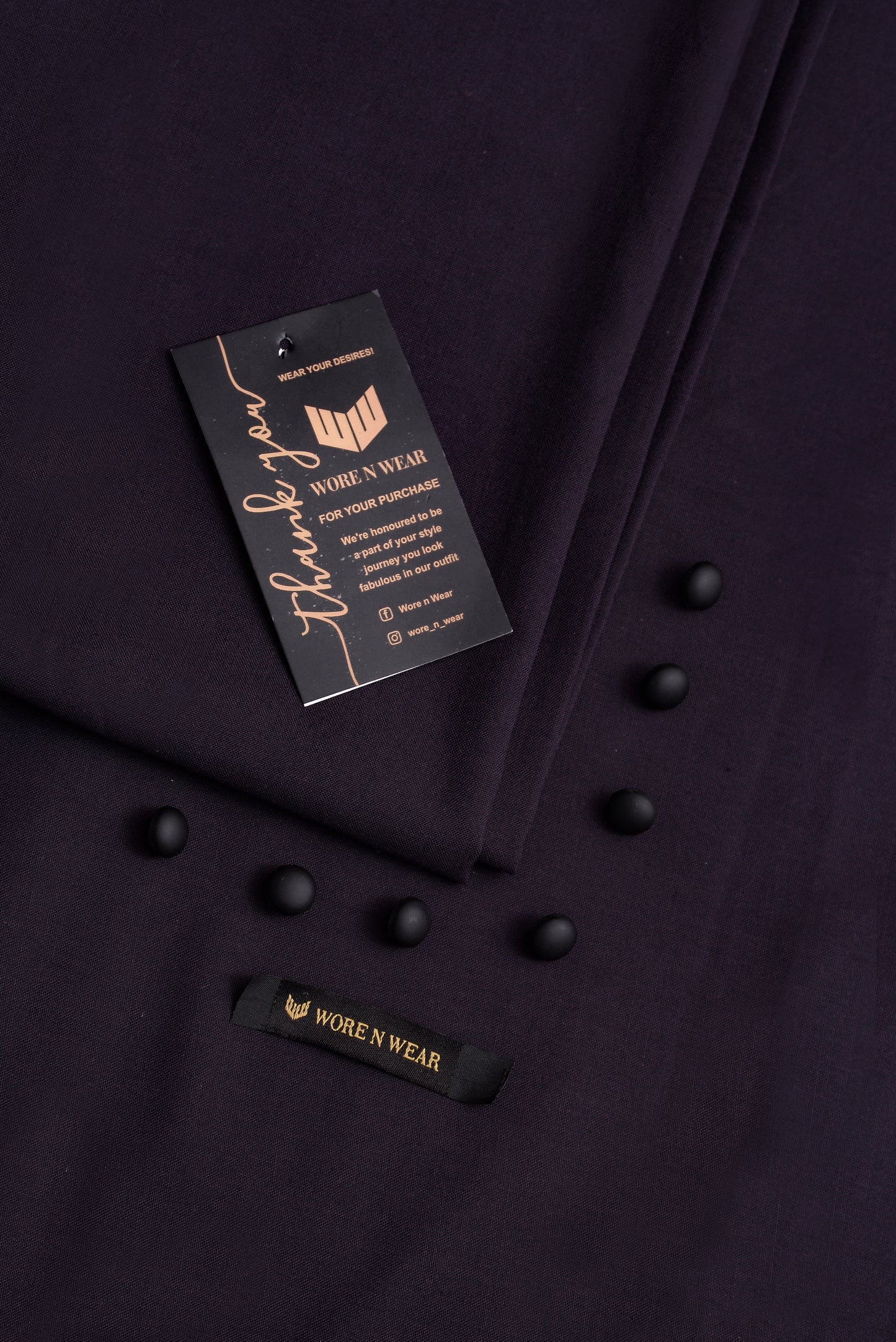 Purple Unstitched Suit with 8 Buttons and Brand Tag - Four Season Variety