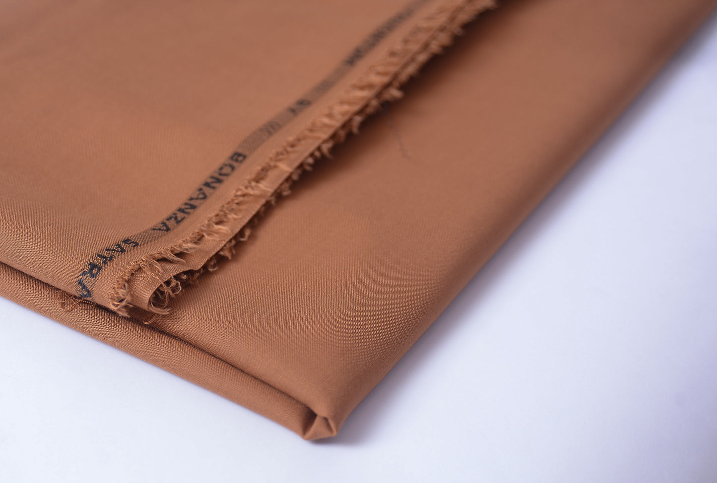 Caramel Brown Unstitched Suit with 8 Matte Black Buttons and Brand Tag - Four Season Variety