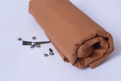 Caramel Brown Unstitched Suit with 8 Matte Black Buttons and Brand Tag - Four Season Variety