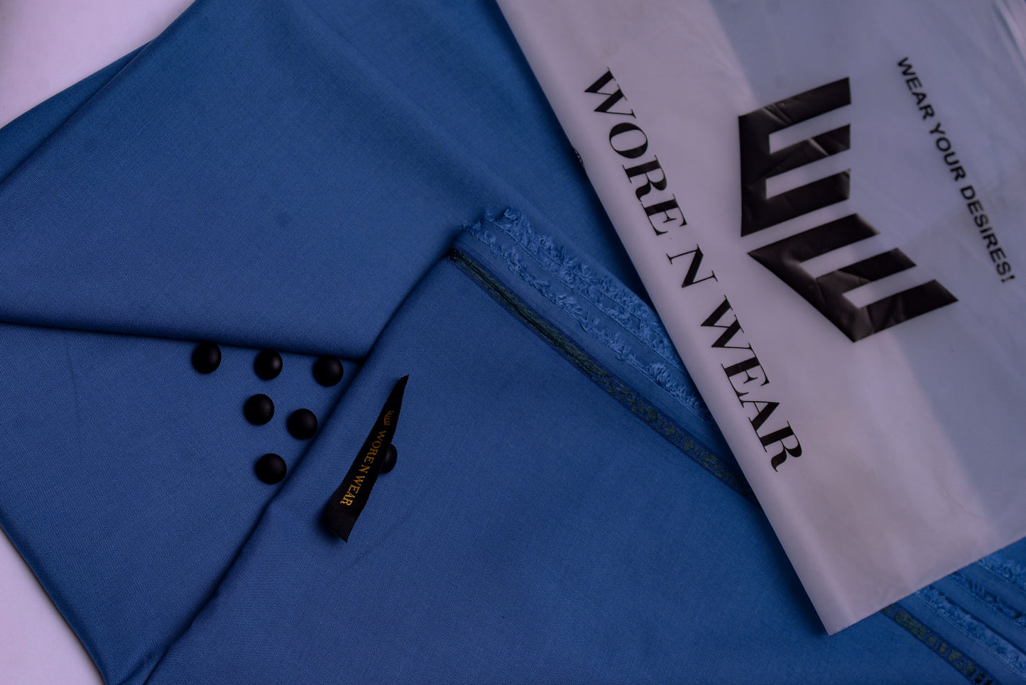 Sky Blue Unstitched Suit with 8 Buttons - Four Season Variety