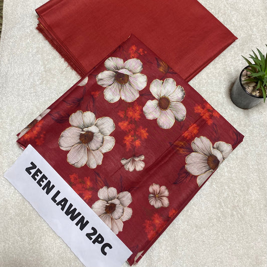 Unstitched Printed Lawn 2 Piece