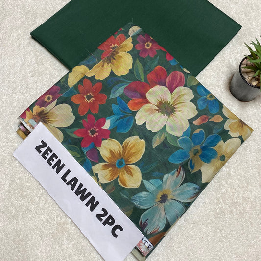 Unstitched Printed Lawn 2 Piece