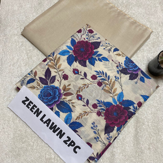 Unstitched Printed Lawn 2 Piece