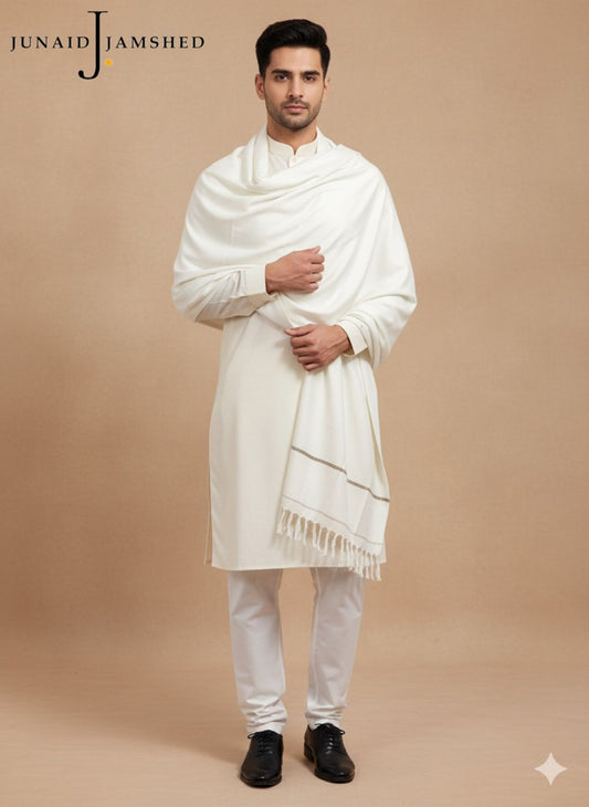 Men's Wool Shawl - White without box packaging