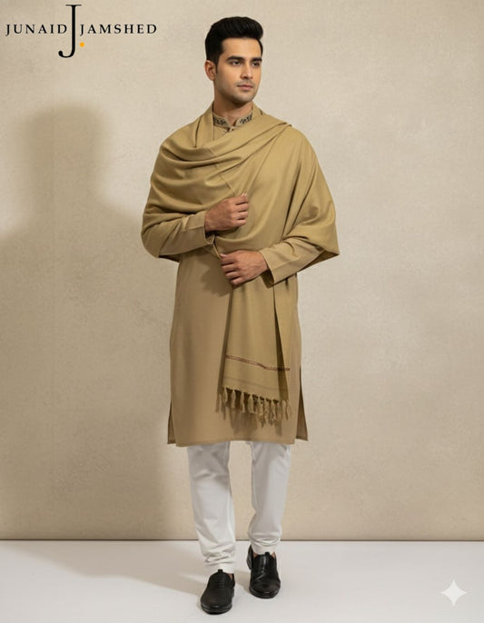 Men's Wool Shawl - Camel Brown without box packaging