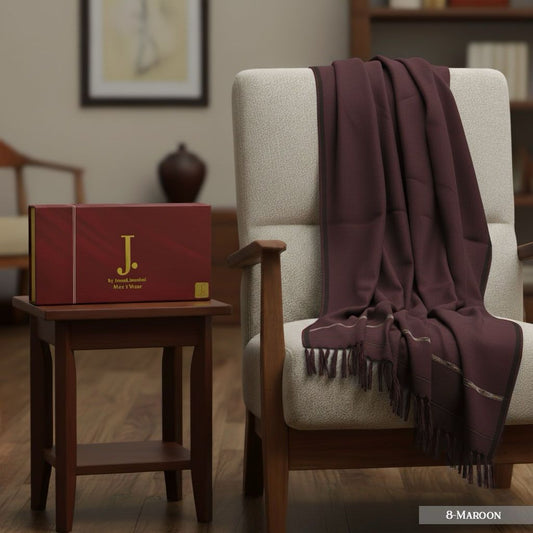 Men's Wool Shawl with Premium Gift Packaging - Mehroon