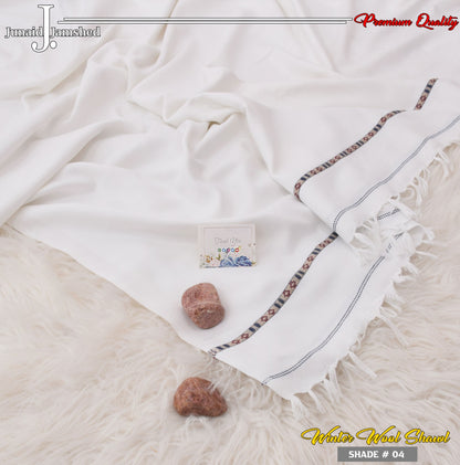 Men's Wool Shawl with Premium Gift Packaging - Pearl White