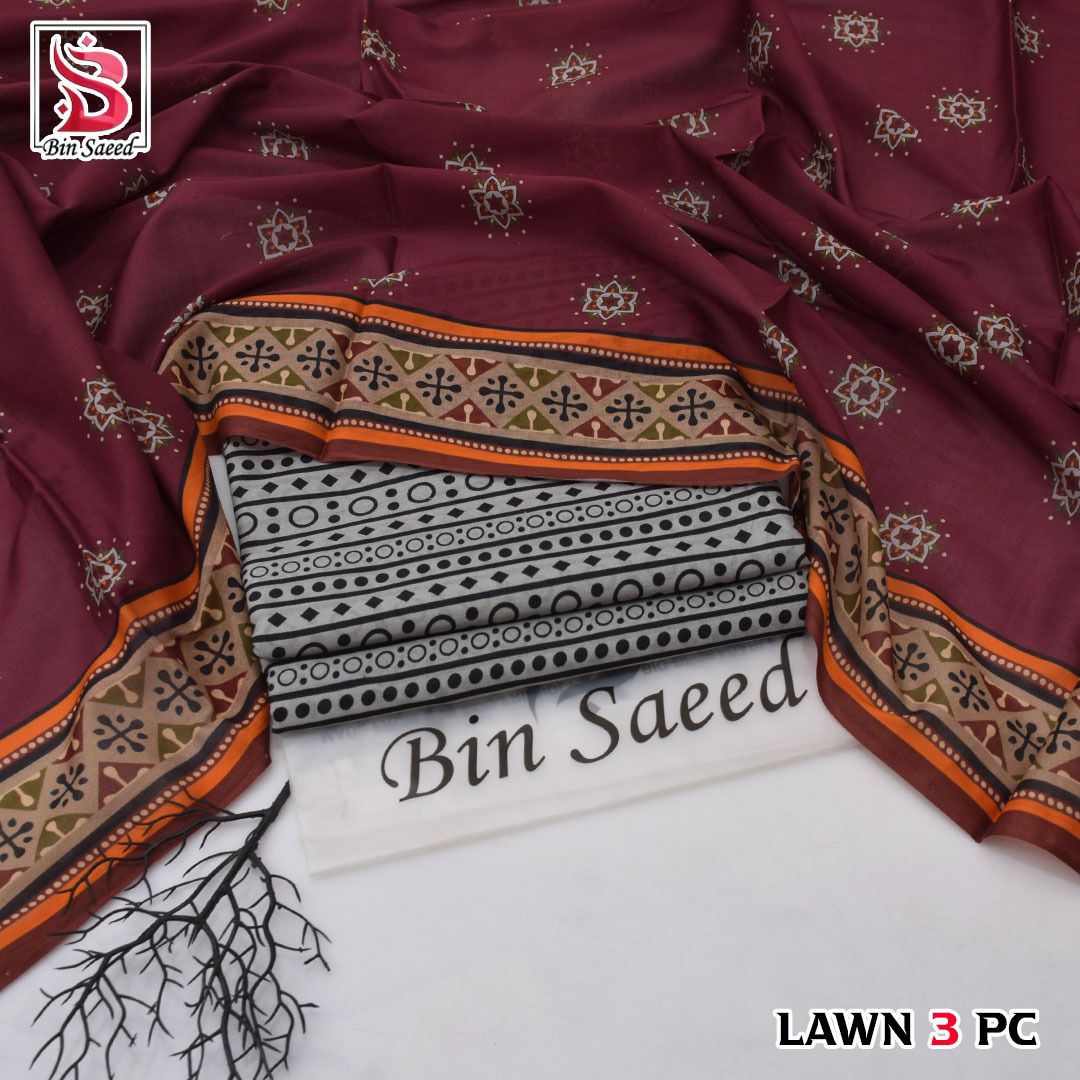Bin Saeed Lawn 3-Piece Unstitched