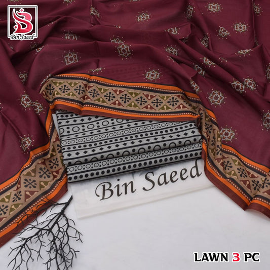 Bin Saeed Lawn 3-Piece Unstitched