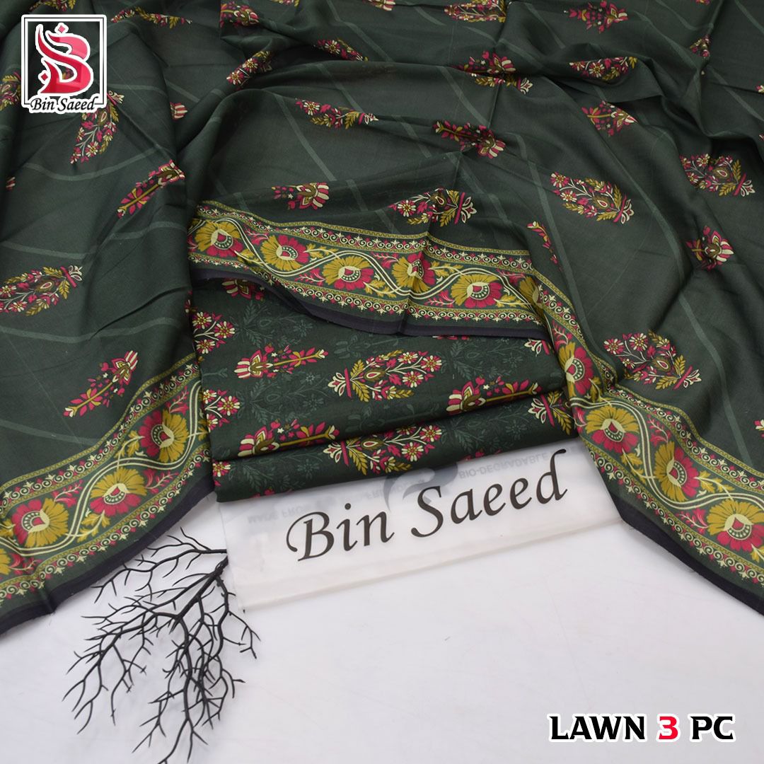Bin Saeed Lawn 3-Piece Unstitched