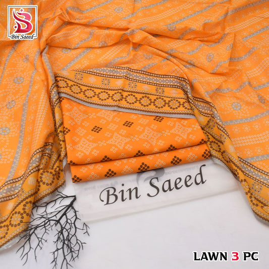 Bin Saeed Lawn 3-Piece Unstitched