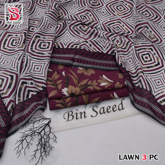 Bin Saeed Lawn 3-Piece Unstitched