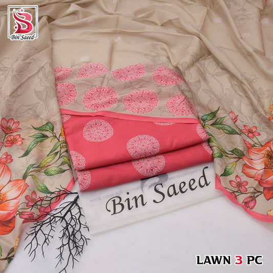 Bin Saeed Lawn 3-Piece Unstitched